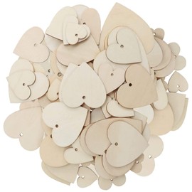 Wooden Hearts for Crafts Wedding Decoration Wooden Hearts Discs Wooden Discs Heart for Table Decoration Mixed Sizes Wooden Discs Heart for Table Decoration Picture Frame Decoration DIY Craft