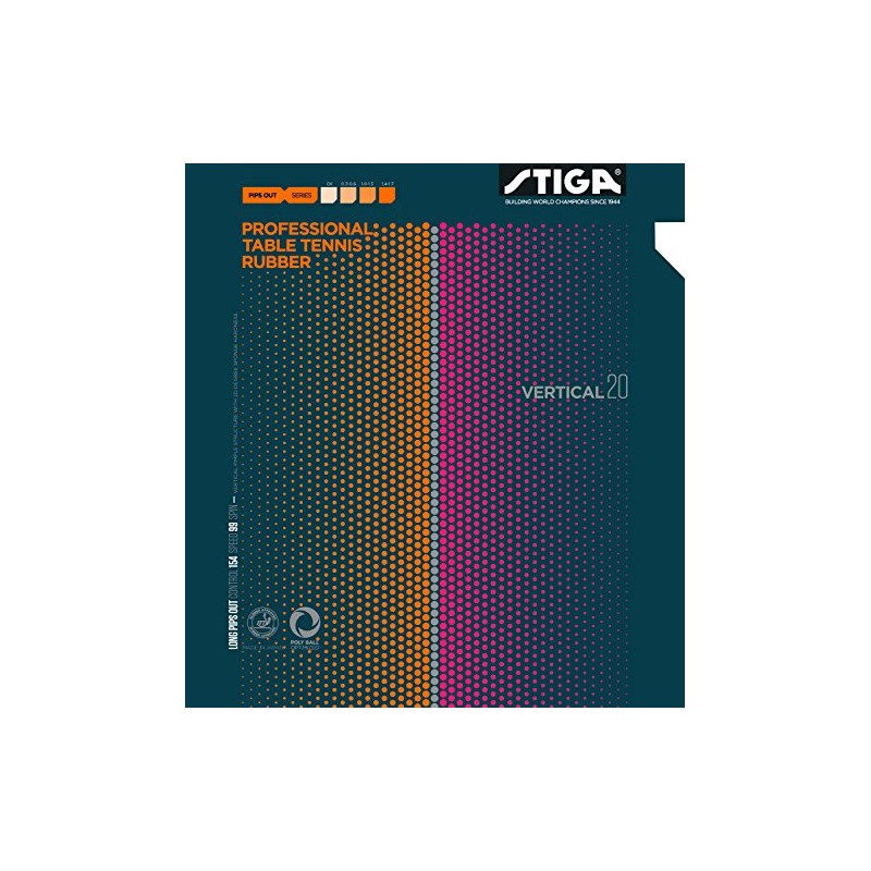 STIGA 1710200506 Table Tennis Rubber Vertical 20 Grain High Rubber,