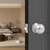 Probrico Brushed Satin Nickel Flat Ball Round Interior Door Handles