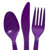 Dark Purple 48-Piece Plastic Utensils Set