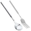 Amazleer Extendable Fork Spoon Set, 2 Pcs Telescopic Stainless Steel
