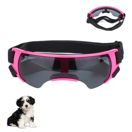 Dog Sun Protection Glasses, Sunglasses for Small Dogs, Eye Protection Glasses, Wind Protection Glasses, UV Protection, Anti-Fog, for Motorcycle, Dog Bicycle Basket, Convertible (Pink)