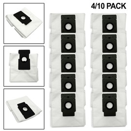 4/10 Pack Vacuum Dust Bags for Tapo RV30 plus and RV10 Plus RVA200, 4L Capacity Replacement Parts Accessories Dust Bag, Dust Bag Replacement for Vacuum Cleaner(10 PACK)