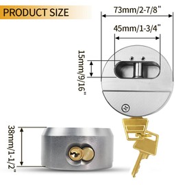 SISAV Hidden Shackle Padlock,Aluminum Alloy Hockey Puck Padlock with Stainless Steel Accessories,Designed for Outdoor use Including Truck Trailer and Gate,3 Padlocks Keyed Alike