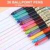 20pcs Rollerball Pens 0.5 mm Quick-Drying Ink Extra Fine tip