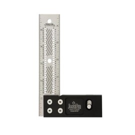 JessEm 07401 6 Inch Stainless Steel Precision Square Measuring Tool Ruler with Patented Flex Grip and Fade Resistant Markings - Imperial