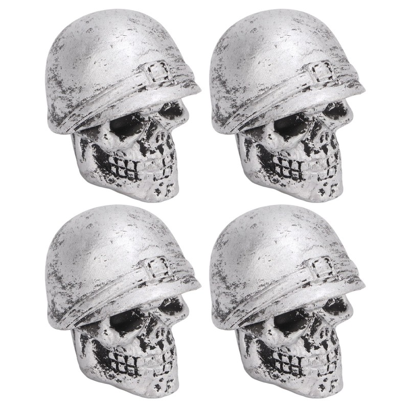 4PCS Tire Valve Caps Skull Style Anti Oxidization Universal for
