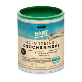 GRAU Original 100% Natural Pure Bovine Bone Meal, Natural Calcium for Bone Development and Joints, Pack of 1 (1 x 400 g), Feed Supplement for Dogs and Cats