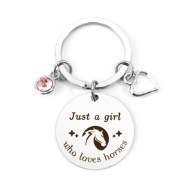 Cidenbio Horse Keyring for Girls and Women - Inspirational Stainless Steel Keychain - Teenage Birthday Gift