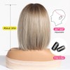 OUFEI Ombre blonde Wigs for Women with Bangs Short straight