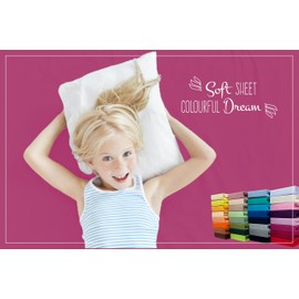 Soft Dream Spannbettlaken 80x160 cm - Premium Qualität - 100% gekämmte Baumwolle Jersey -Spannbetttuch für Kinderbett Juniorbett - OekoTex Zertifiziert - Made in EU - Amarant