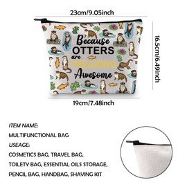 KUIYAI Sea Otter Gifts Otter Lover Gift Because Otters are Freaking Awesome Zipper Pouch Makeup Bag (Otters Freaking Awesome)