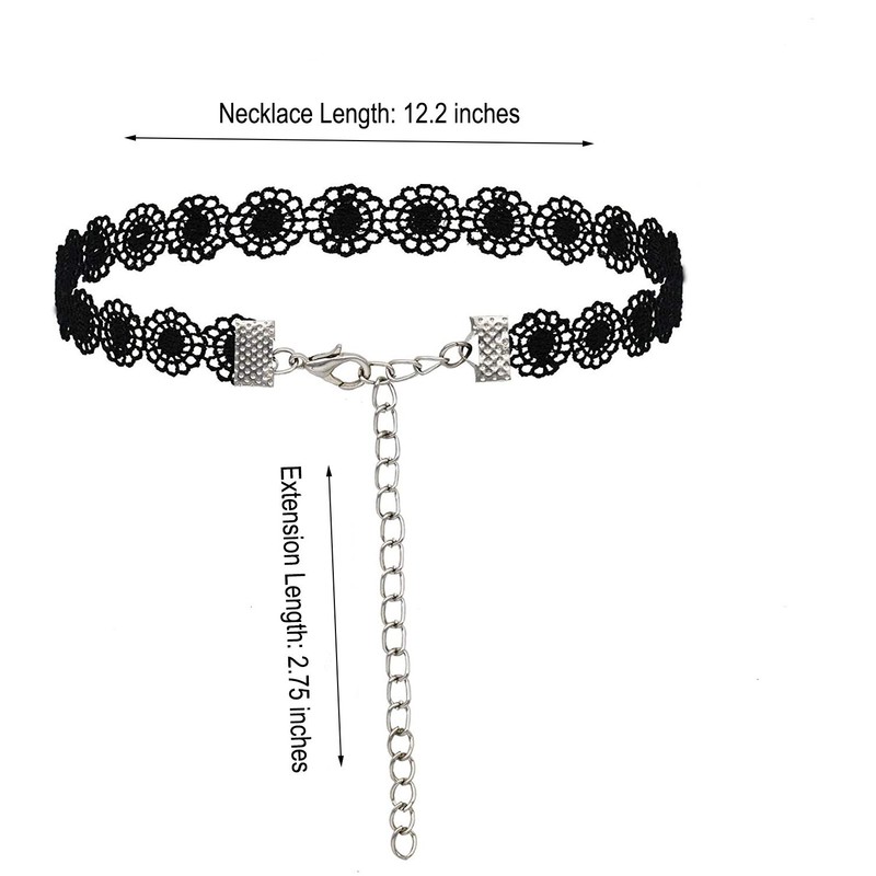 BetterJonny 43pcs Classic Stretch Colorful Choker Necklace Black Velvet Gothic