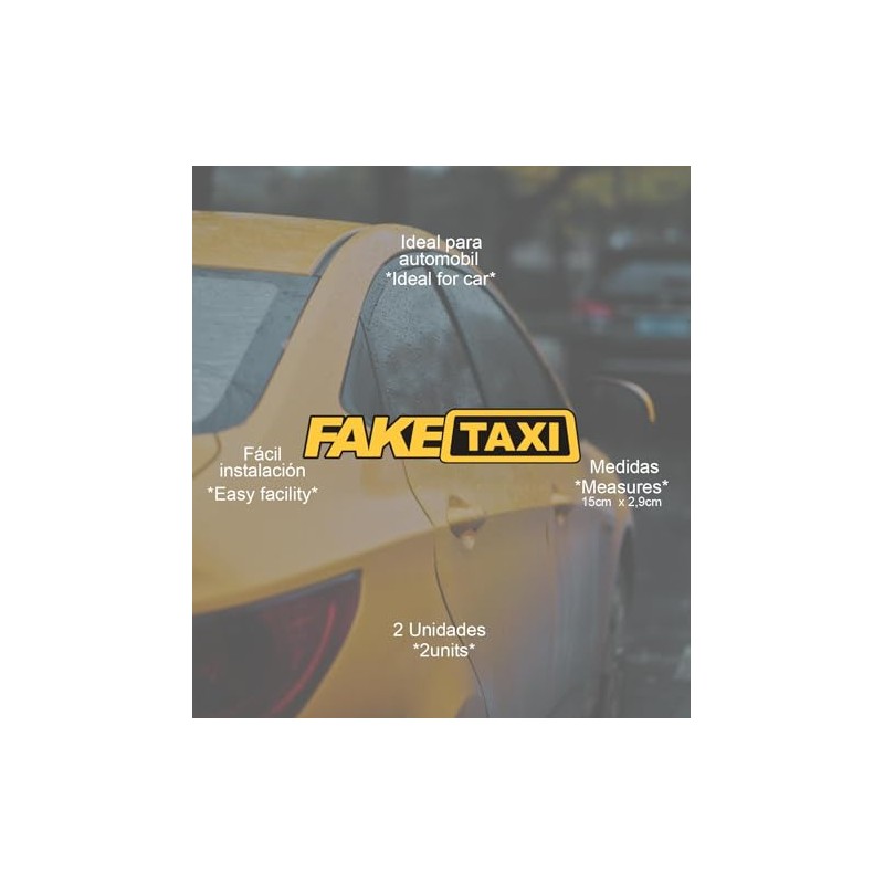 FakeTaxi 2 x Laminated Vinyl Polymeric Die Cut Car Stickers