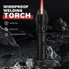 Torch Lighter, Red/Blue Flame Adjustable with Safety Lock, Bright Fire