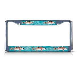Fastasticdeals Redfish Fishing Fish License Plate Frame Tag Holder Cover