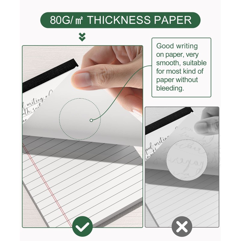 12 Pack Note Pads 4x6 Inch, White Mini Legal Pads,