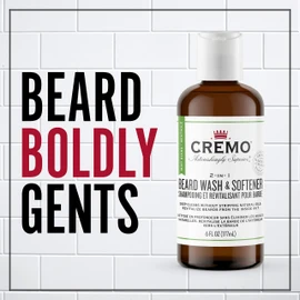 Cremo Beard Wash & Softener 2-in-1, Mint Blend, Soothe Beard Itch, Clean & Refreshen Beard, 4 oz