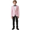 Lamgool Tuxedo Suits for Boys Floral Jacquard Kids Formal Outfit
