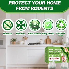【𝐇𝐢𝐠𝐡𝐥𝐲 𝐄𝐟𝐟𝐞𝐜𝐭𝐢𝐯𝐞】 Mouse Repellent Pouches,Rodent Repellent Balls with Natural Peppermint Oil Long-Lasting Indoor & Outdoor Use – Gentle for Use Around Family & Pets-24 Pcs
