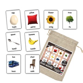 Hungarian English Bilingual Flash Cards | Learn Hungarian Language | Montessori Cards | Choose Your Set (First Words)