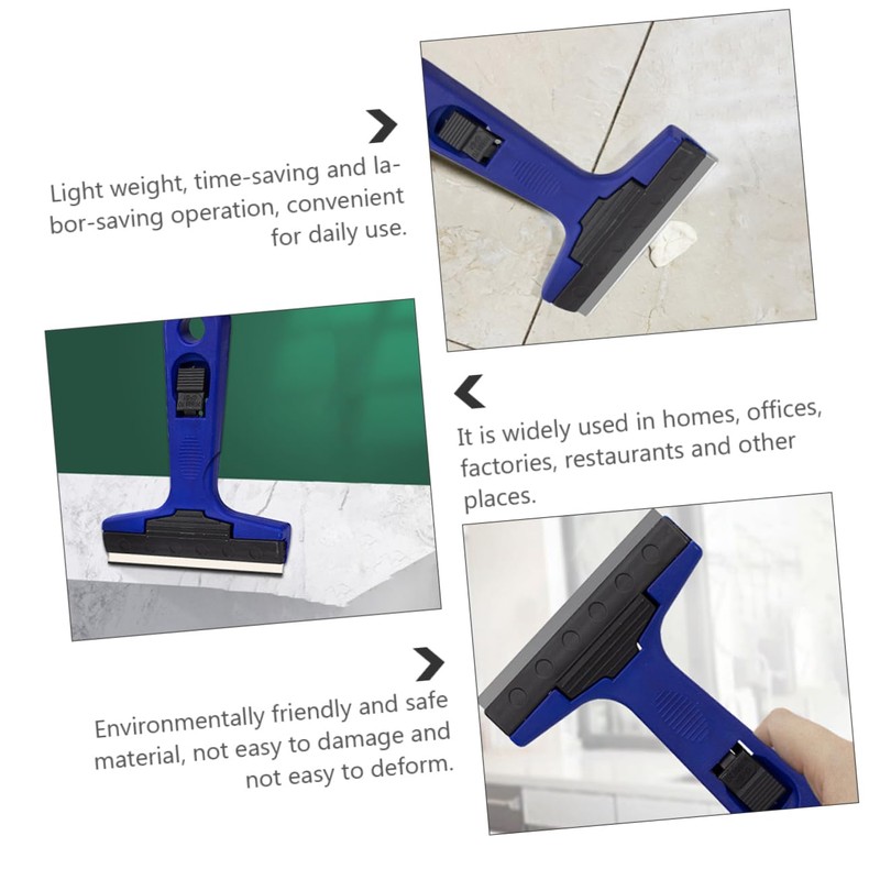 CIYODO 3Pcs Portable Cleaning Scrapers Blue Lightweight Wall Glass Floor