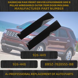 Dasbecan 926-449 Pair B Pillar Door Outer Trim Molding Compatible with Ford Explorer 2011-2016, Replace# 926-448 BB5Z-7820555-BB, Gloss Black (2PCS)