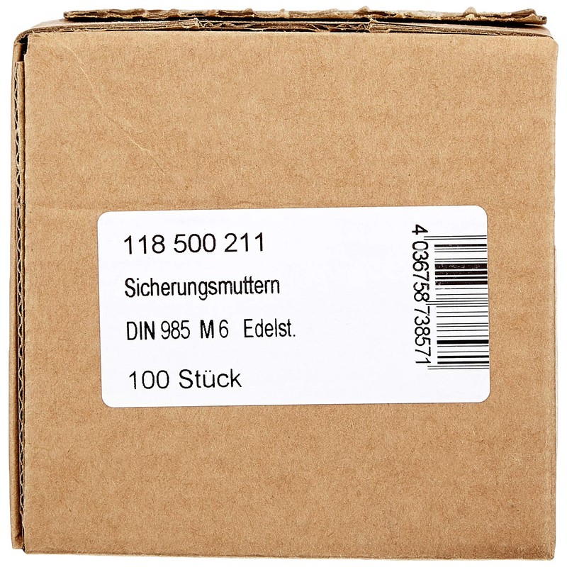 Self-Locking Hex Nuts (Pack of 100) - V2A Stainless Steel