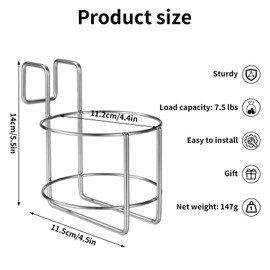 Cup Holder for Bed, 4.4x4.5x5.5in Metal Premium Bedside Cup Holder Practical Water Bottle Accessory Suitable for Car Dormitory Bunk Bed (Silver)
