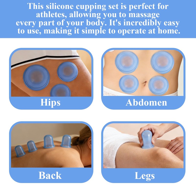 Silicone Squeeze Cupping Set, 12 Pack 2 Sizes Vacuum Suction