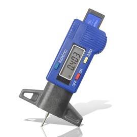 ZIMISI LCD Display Tire Tread Depth Gauge, Digital Tire Depth Gauge with Inch/MM Conversion of 0-1 Inches, Tread Checker Tester Measuring Gauge Tool for Car Motorcycle Truck SUV (Blue)