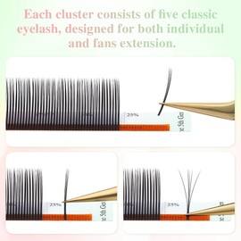 NAGARAKU Bouquet Eyelashes Extensions Air Series Premade Volume Spike Lashes 0.07mm D Curl 8mm-15mm Mix Length Roots with Light Glue Fan/Wet Set/Anime/Manga Styles Lashes