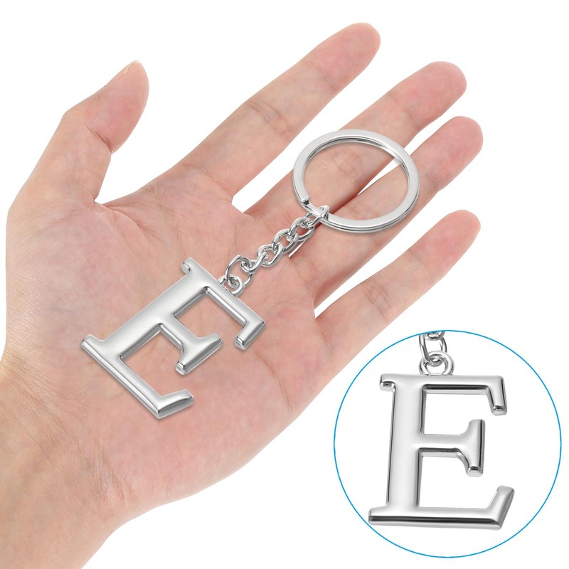 PATIKIL Initial Letter Keyring, Letter E Key Ring, DIY Pendant