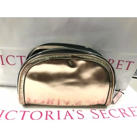 Victoria's Secret Rose Gold Clear Jelly Cosmetic Bag Trio Set