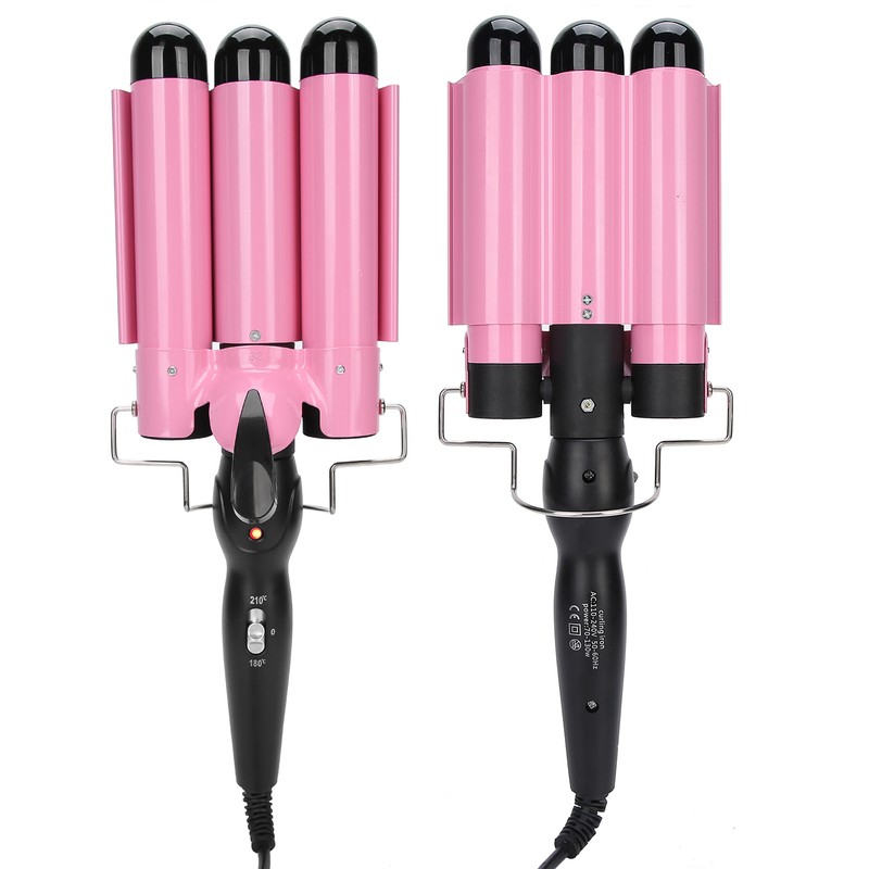 3 Barrel Curling Iron Wand Adjustable Hair Curler Waver Crimper
