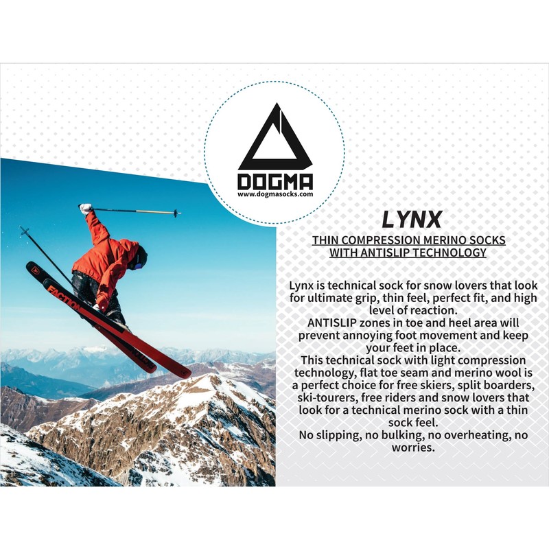 DOGMA Lynx - Snowboard Socks Made of Merino Wool, Ski