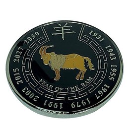 Poker Weight Chinese New Year Zodiac Commerative Black Coin (Ram)