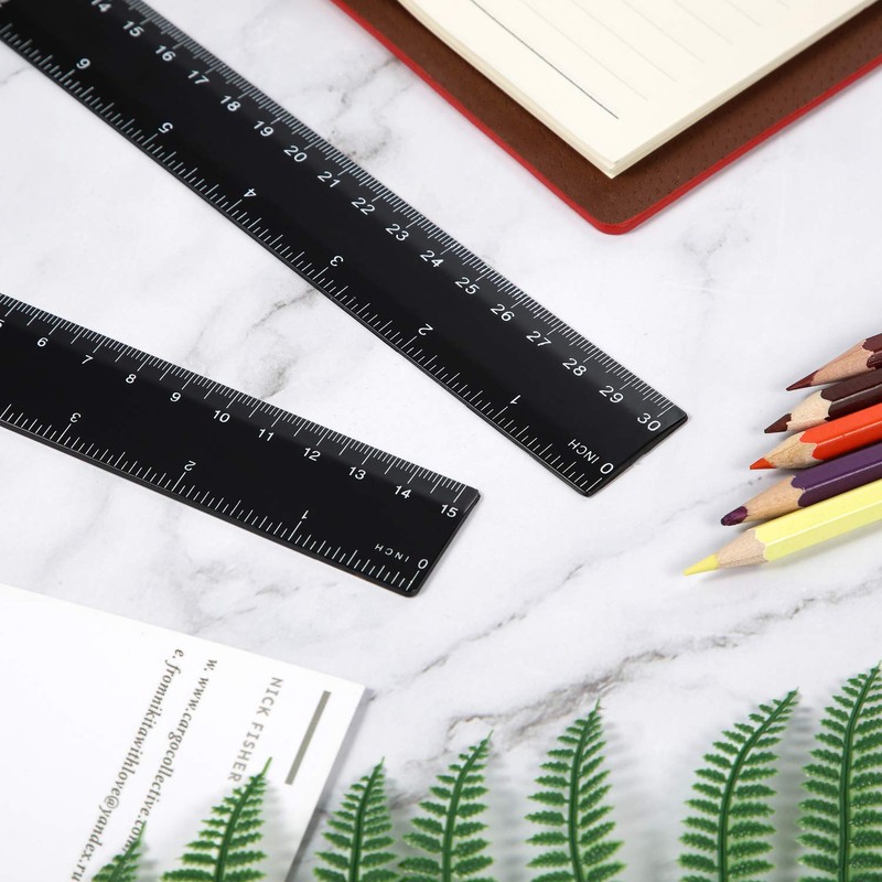 eBoot Plastic Ruler Straight Ruler Plastic Measuring Tool 12 Inches