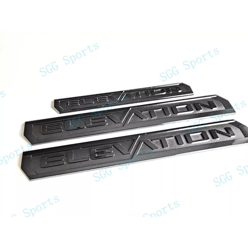 GMC 3PCS Gloss Black Door Rear Elevation Emblem Badges Fit