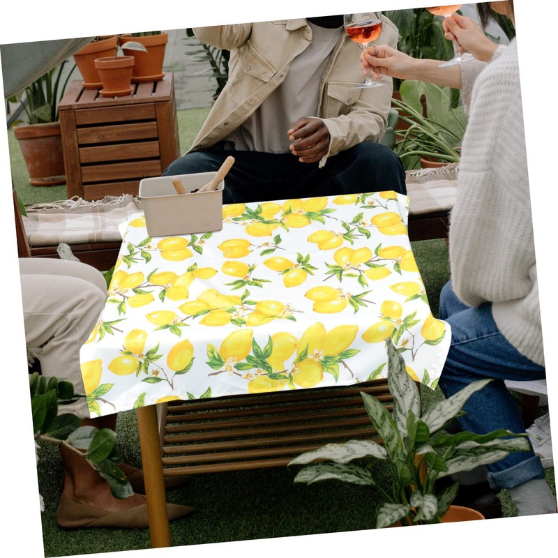 Abaodam Outdoor Tablecloth Lemon Print Summer Rectangle Easy Wash Stylish