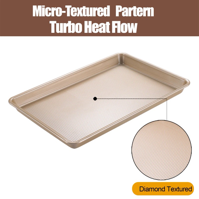 JOHO BAKING Heavy Duty Jelly Roll / Quarter Sheet Pans