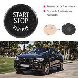 Engine Start Button Cover, Car Engine Start Stop Button Switch Cover Trim Black Carbon Fiber Ignition Key Ring Sticker For 1~7 Series F20 F21 F22 F23 F30 F31 F32 F33 F10 F11 G30 F12 F13 F01 F02