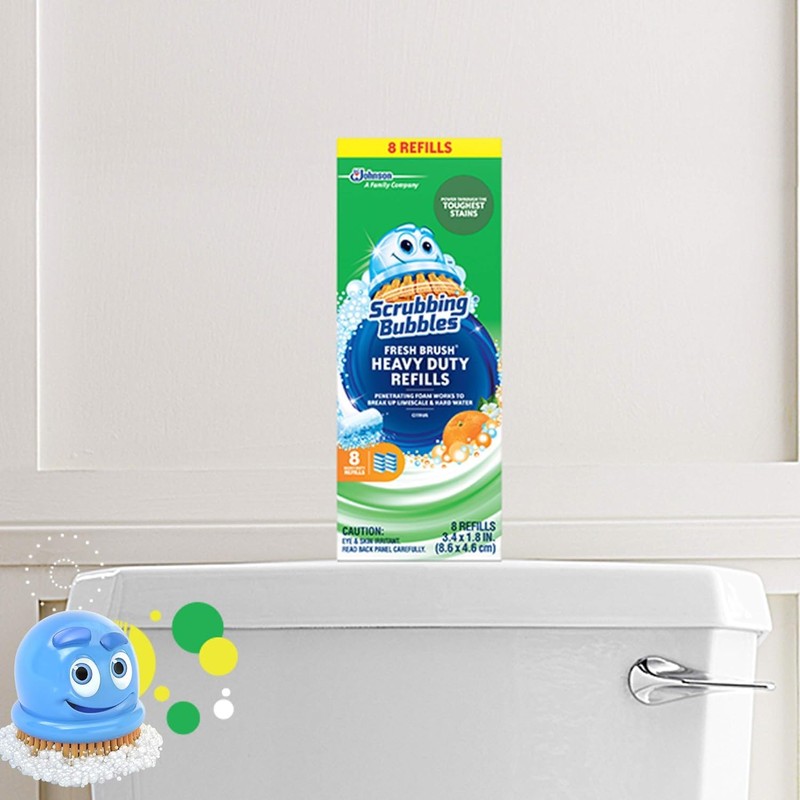 (2 Pack) Scrubbing Bubbles, Fresh Brush HEAVY DUTY Refills, 8