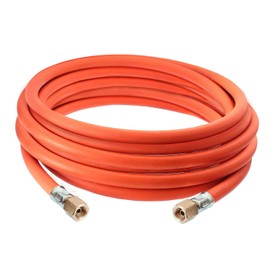 DOMINOX Industrial Gas Hose 500 cm with Clamp 2 x 1/4 Inch lks, Propane/Butane Gas Hose 5 m with Diameter 6.3 mm G1/4 Inch x G1/4 Inch