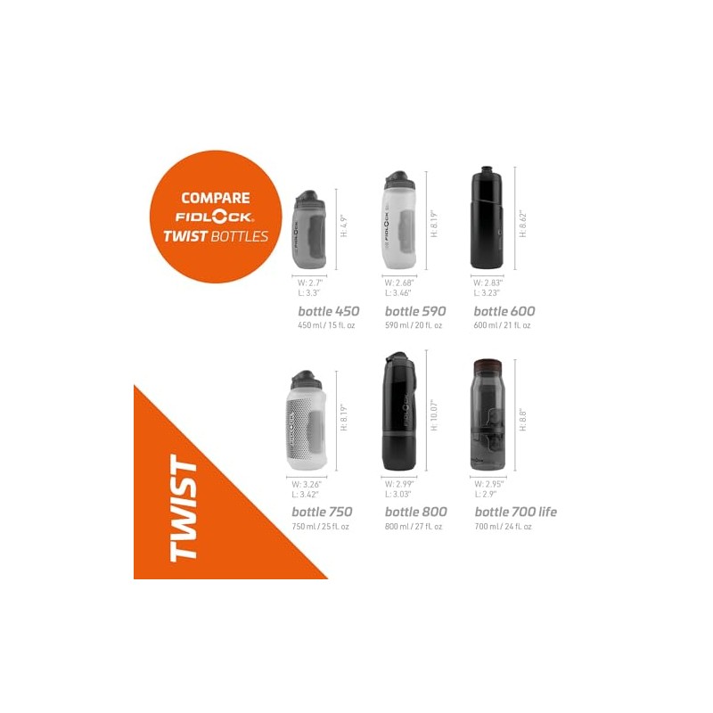 FIDLOCK Twist Replacement Bottle 750ml/25oz | Includes Twist Bottle Only