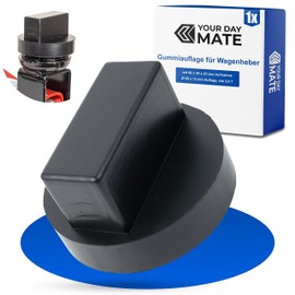 Universal rubber pad for car jacks and lifting platforms, for all car bodywork types up to 3.5 T, for trolley jacks, with V-groove and non-slip surface