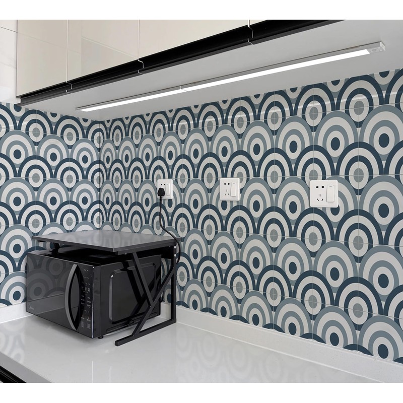 COLAMO Luxury 10PCS Glossy Blue Peel and Stick Tile,Self Stick