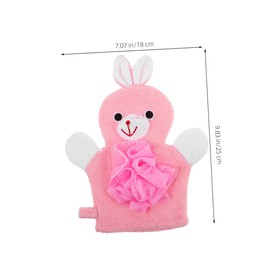 VICASKY 3pcs Cartoon Exfoliating Gloves for Bathing Scrubbing Mitts for Gentle Cleaning Soft Non Scratch Shower Scrubber Rabbit Frog Bear