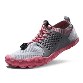 NORTIV 8 Zapatos de Agua para Mujer de Secado R?Pido Zapatos de Piscina para Playa, Yoga, Surf Light Grey Watermelon Red Size 7 M US Treklady-2