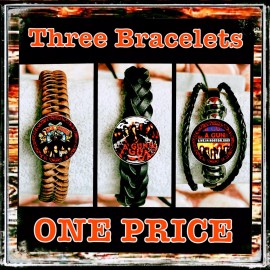 L.A. GUNS TRACII GUNS ROCK MEMORABILIA THREE LEATHER  BRACELETS VARIETY MIX